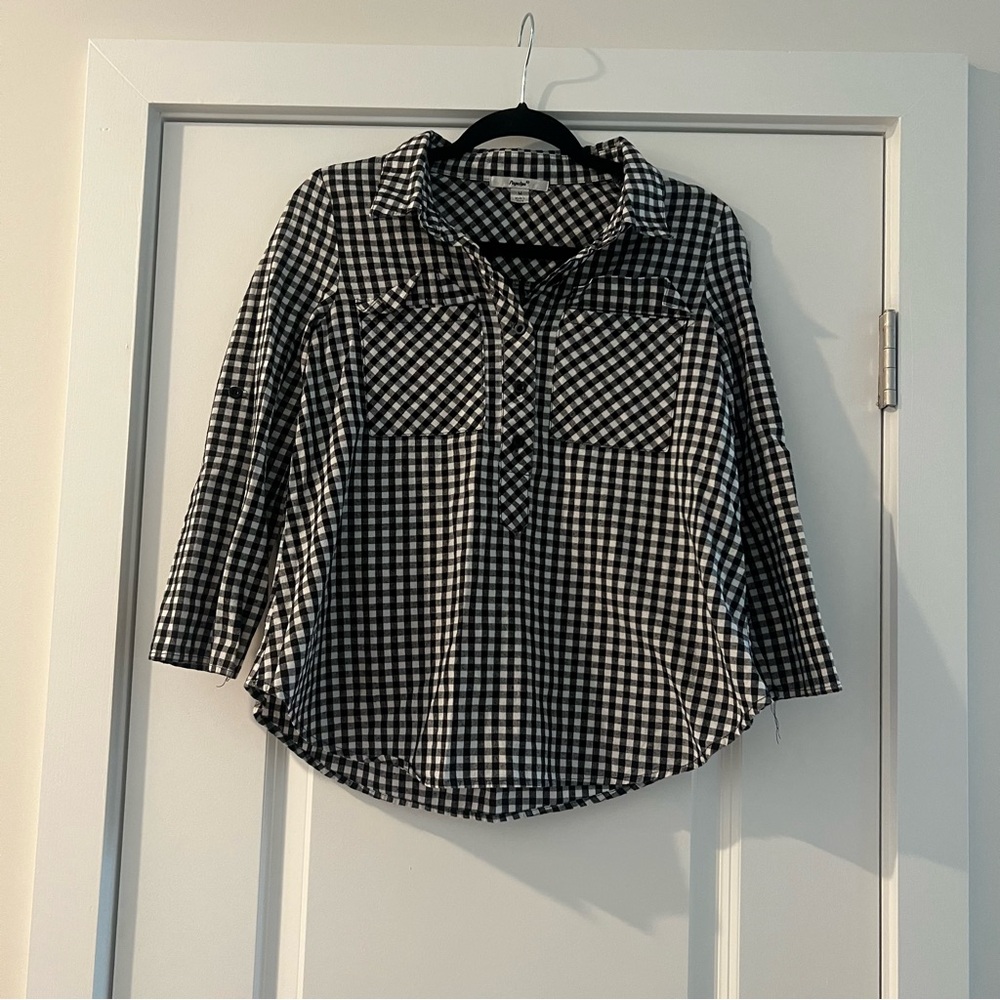 Black and white gingham top